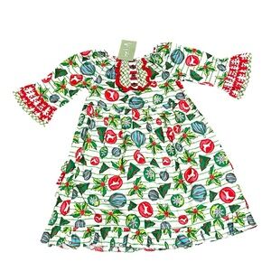 Sage & Lilly Christmas Ornaments Tiered Fit & Flare Dress, Size 6 New w/Tag